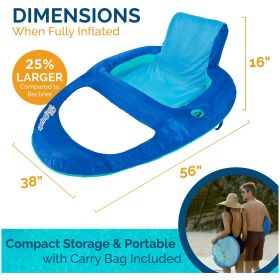 Spring Float Recliner XL Inflatable Pool Lounge Chair with Backrest, Pool Float for Adults