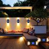 2pcs Solar Up & Down Wall Light Outdoor Waterproof Decorative Light For Scene Atmosphere